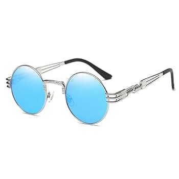 Amazon.com: Dollger Blue Polarized Glasses Round Sunglasses